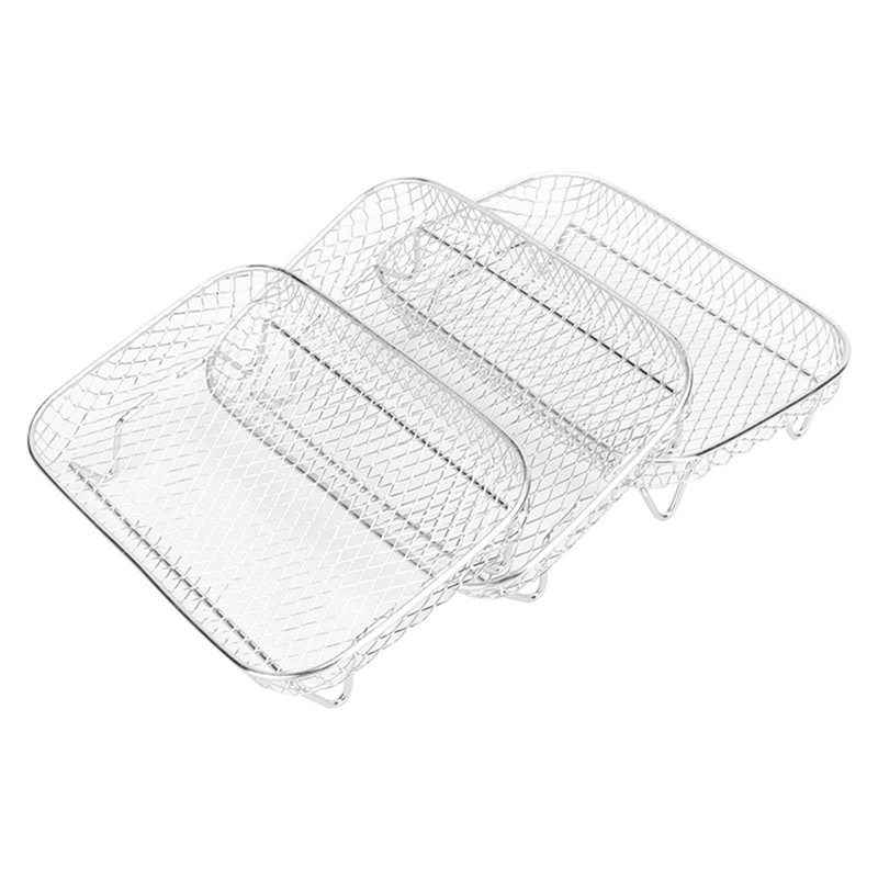 3 Layer Fryer Grilling Rack Stainless Steel Fryer Stakable Racks