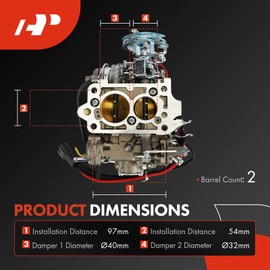 A-Premium 2 Barrel Carburetor Compatible with Toyota 4Runner 1984, Celica 1981-1984, Corona 1981, Dyna/Coaster 1980, Pickup 1981-1995, Hilux 1988-1995, 2.2L 2.4L 2.8L 3.0L, Electric Choke