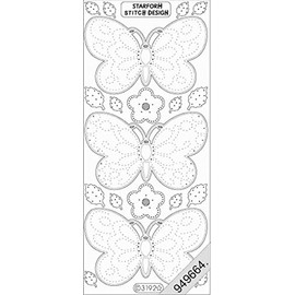 Starform Transparent Glitter Stickers - Silver Stitch Butterfly #3192