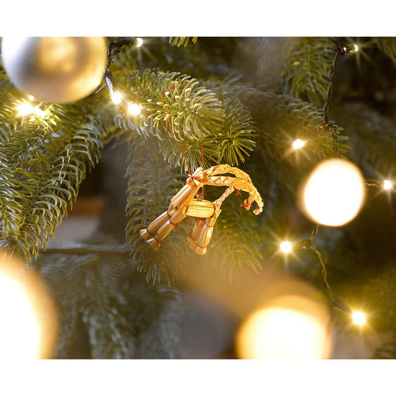 infactory 44-teiliges Strohschmuck-Set für den Weihnachtsbaum, 7 Formen