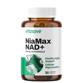 Vitasave NiaMax NAD+ Supplement – 300mg Niacinamide Riboside per Capsule – High-Potency NAD+ Precursor for Energy, Healthy Aging & Metabolic Function – Vegan, Non-GMO, Gluten-Free (30 Capsules)
