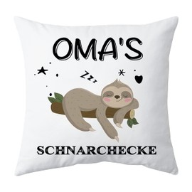 Shoppawhile Grandma Gift Grandma Birthday Gift Mother's Day Christmas Gift for Grandma Sloth Gift White Cushion Cover 45 x 45 cm Mother's Day Gift for Grandma