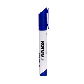Kores - Blue Whiteboard Marker Pens - K-Marker XW2, Chisel Tip with Low-Odour Ink - Dry Wipe Marker Pens - School Supplies, Office Supplies - Pack of 12