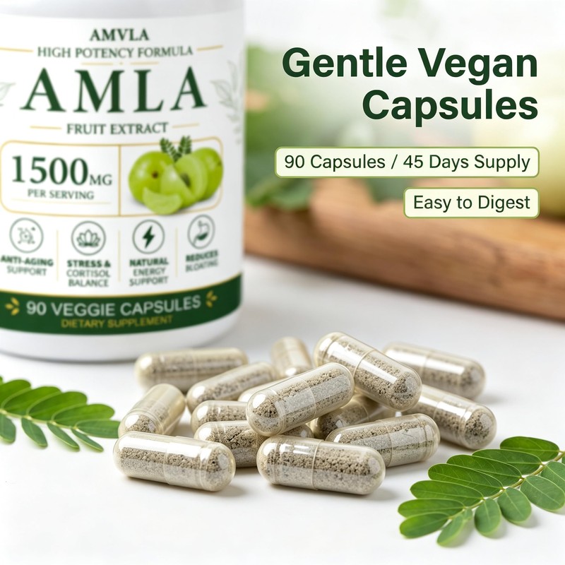AMVLA Amra Capsules 1500mg - High-Efficacy Fruit Extract |Anti-Aging, regulates