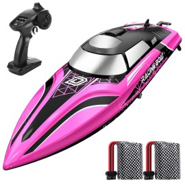 DEERC 2008 20+ MPH High Speed Remote Control Boat Auto Mode 30+ Mins Pink