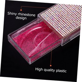 FOMIYES Eyelash Storage Box Set 2pcs Rhinestone Lash Containers Compact Stylish for Makeup Tools