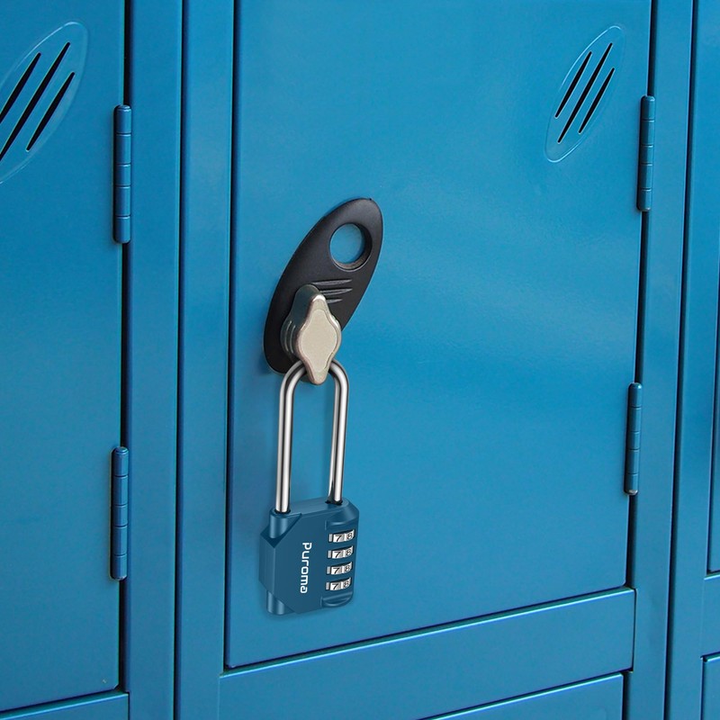Puroma 2 Pack 2.6 Inch Long Shackle Combination Lock 4