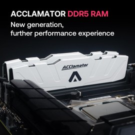 DDR5 32GB 6000MHz Ram (16GB×2 PC5-48000) Desktop (DIMM) Computer Memory CL46(6000MT/s XMP3.0/Expo) with Heatsink White Acclamator