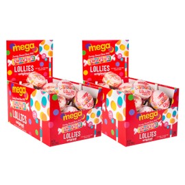 Smarties Double Lollies Mega - Gluten Free, Peanut Free, Fat Free Assorted Fruity Flavors Lollipops - Perfect for Birthdays, Parties - Made by US Candy Company Since 1949-24 Count Box (Pack of 2)