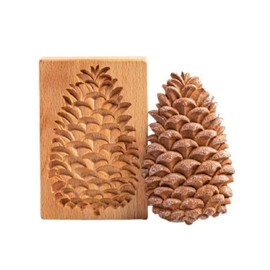 Wooden Cookie Molds, Engraved Embossing Cookie Cutter with Christmas Tree Deer Pinecones Pattern for Baking Embossed Cookies for Kids and Adults to Make Cookie Dough