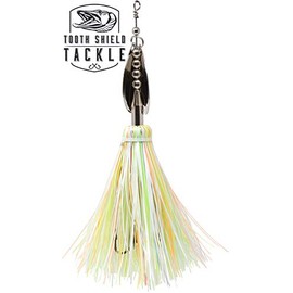 Tooth Shield Tackle Chubby Musky Bucktail (Frosted Lemon Lime) Muskie Pike Double 9 Inline Spinner Musky Lures Baits Tackle