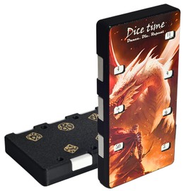 TPDD-X Mechanical Dice Box, 7-in-1 Polyhedral Dice Set, Pocket Design for Universal RPG Tabletop Games, Upgraded Compact Dice Box for Travel and Quick Play (Dragon Tamer)