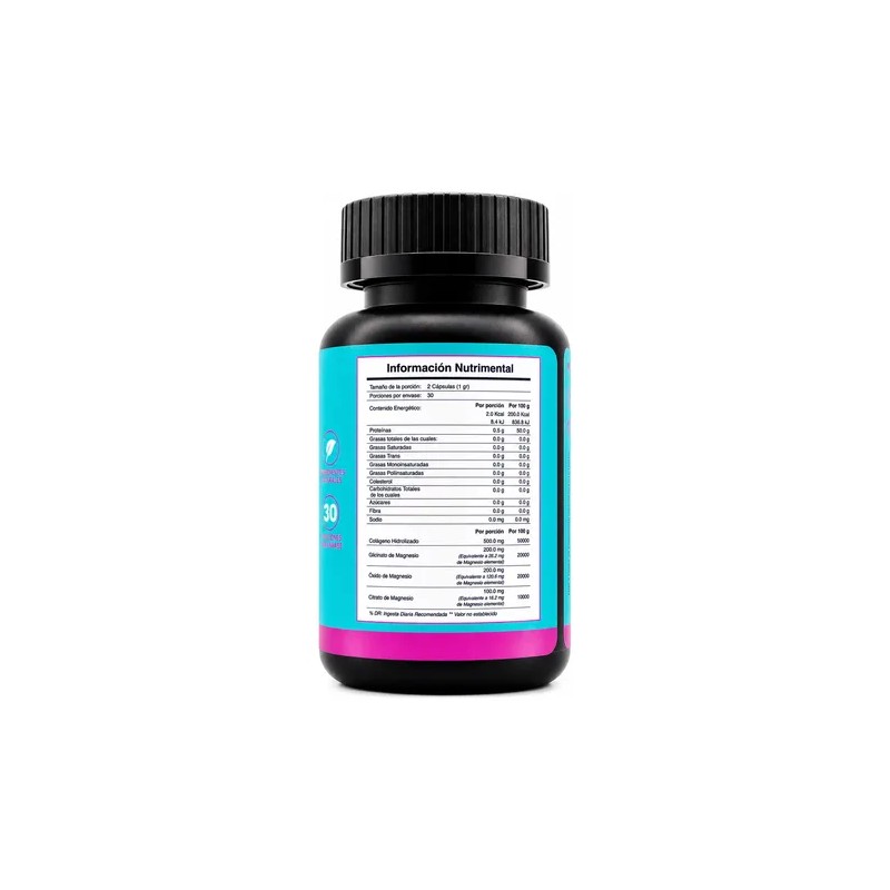 Glicinato Ultra 60 Cáp Glicinato De Magnesio 500 Mg A4h