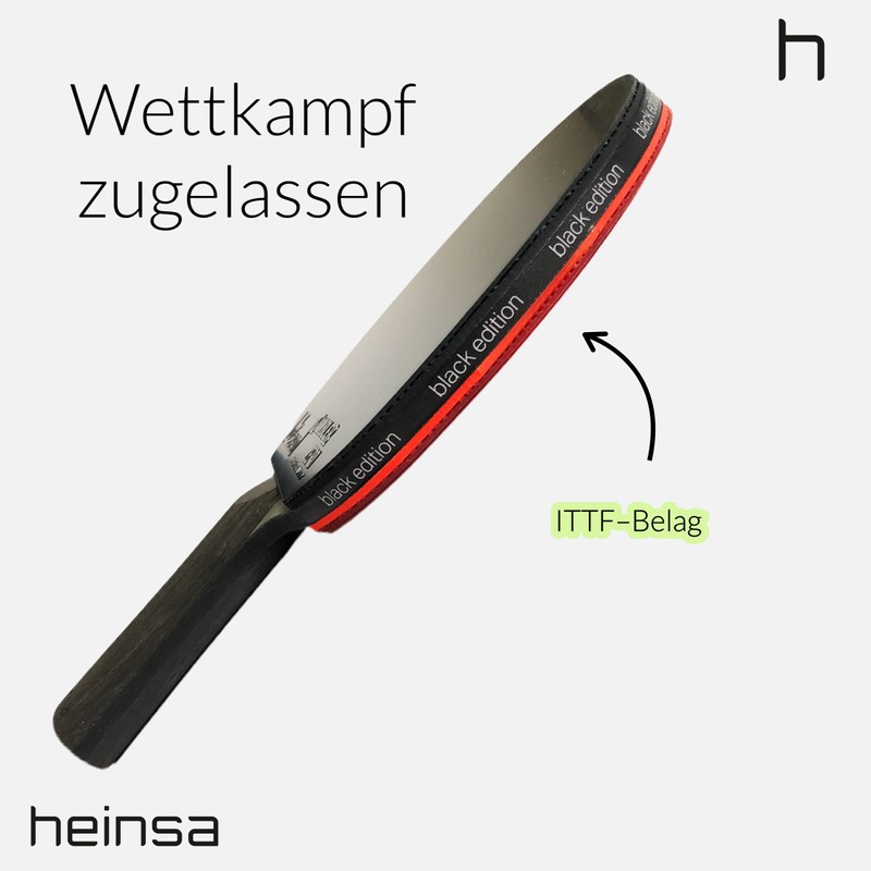 heinsa Black Edition Carbon Table Tennis Bat Professional - ITTF