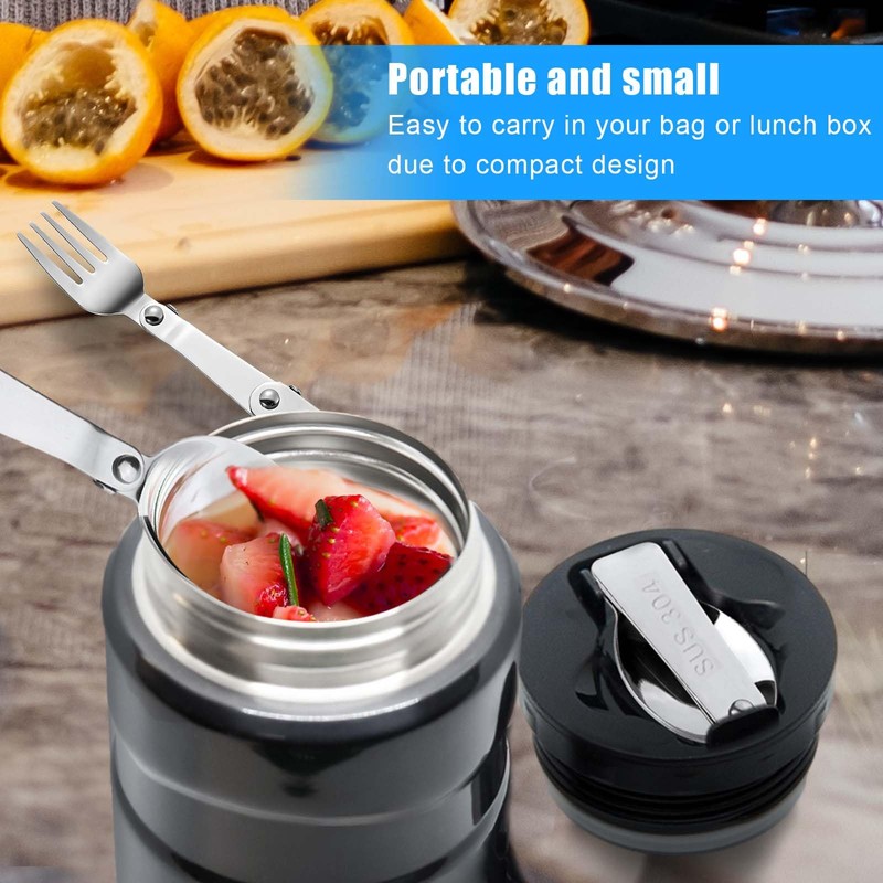3pcs Folding Spoon and Fork for Thermos Funtainer Food Jar