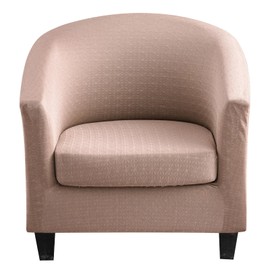 Lellen Club Chair Slipcover with Seat Cushion Cover Round Tub Chair Cover Slipcovers Barrel Chair Covers Tub Chair Slipcovers Arm Chair Cover Arm Protector Furniture Protector for Bedroom Dining Room