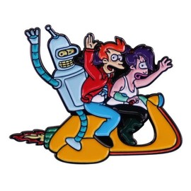 Futurama Fry Bender Leela Animated Comedy TV Show 1.4" Enamel Pin Badge