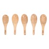 5Pcs Soup Spoon Fish Shaped Carved Wooden Rice Spoon Kitchen