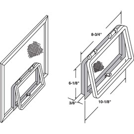 prime-line Products PL 14700 Wicket 6-1/8" X 10-1/8" White Plastic
