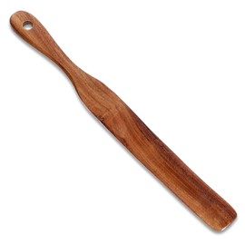 11 Inch Skinny Wooden Spurtle Sourdough Mixer Bread Stirring Spatula Teak Utensil Tool Flat Stirring Stick Bread Spatula for Dough Cooking Spreading Baking Whisking Mixing Jar Scraping Reaching Bottom