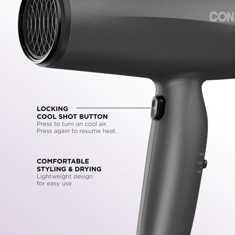 Conair Radiance Boost Hair Dryer, Nano-Quartz Technology, Diffuser/ Concentrator