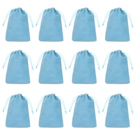 PATIKIL Velvet Gift Bags, 12 Pack 4 x 6 Inch Velvet Drawstring Bag Jewelry Pouch Gift Packaging Bag for Wedding Favor Party Birthday Festivals Light Blue