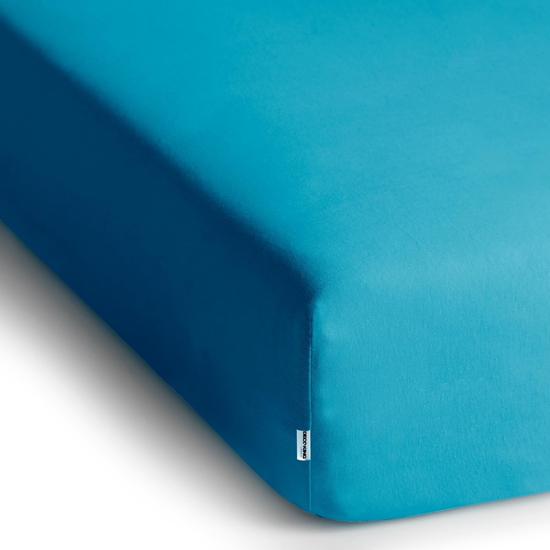 DecoKing Fitted Sheet Double Cotton Jersey Boxspring, Amber Collection, 120x200-140x200