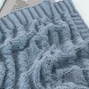 Battilo Bluish Grey Throw Blanket for Couch, Woven Chenille Blue