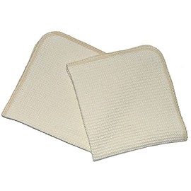 Organic Cotton Waffle Weave Natural Dish Cloths Set of 2 12x12 Inches