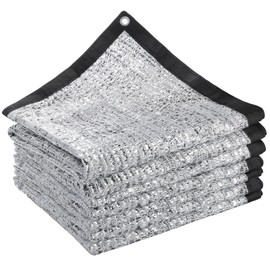 10' x 14' 70% Reflective Aluminet Shade Cloth - Durable Sun Protective Shade Covers with Grommets Providing UV Protection and Cooling for RV Camping Chicken Coop Garden Greenhouse Pickup Trunk