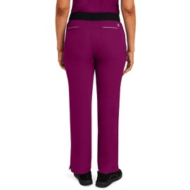 Healing Hands Womens Scrubs Pants 6 Pocket HH360 9151 Nisha Waistband Drawstring Premium Scrub Pant Athletic Design Wine XS