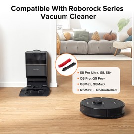 roborock Dual Main Brush Replacement for S8, S8+, Q5 Pro, Q5 Pro+, Q8Max and Q8Max+ Robot Vacuum Cleaner, Two Roller Brushes Included, Roller Brush Accessories Kit