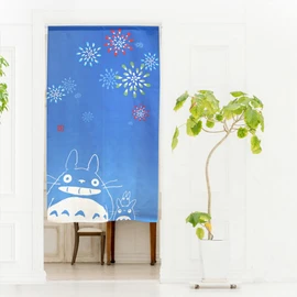 Noren Workshop 11574 Totoro Noren Ghibli Tapestry, Spring, Summer, Autumn, Winter, Width 33.5 x Length 59.1 inches (85 x 150 cm), Summer Memories