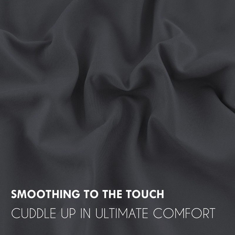 EV Dekor Fitted Sheet Single, Charcoal - Deep Pocket Bedsheet