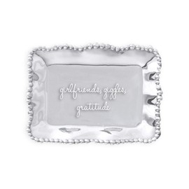 Beatriz Ball Giftables Organic Pearl Rect Engraved Tray- Girlfriends, Giggles, Gratitude