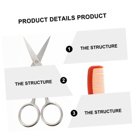 Mikinona Stainless Steel Beard Scissors Set 2-Piece Grooming Kit for Beard and Eyebrow Trimming with Comb and Bag Professional Hair Cutting Tools