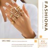 GAUEIOUR Gold Plated Stackable Rings for Women 10PCS Golde Stackable