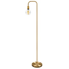 Oneach Industrial 64'' LED Floor Lamp for Living Room Bedroom Reading Office Metal Minimalist Tall Standing Lamp Antique Brass Gold