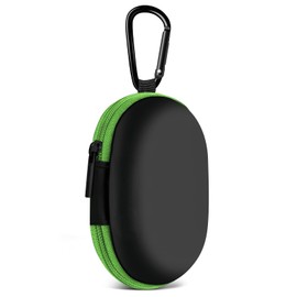 MOLOVA for Earbuds Carrying Case, Small Oval Storage Cases, Tech Pouch, Portable Storage Earbud Pouch Bag for Earbuds, in-Ear Headphones, Earphones, Headsets, Hearing Aids, USB Charging Cable, Green