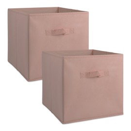 DII Fabric Storage Bins for Nursery, Offices, & Home Organization, Containers Are Made To Fit Standard Cube Organizers (11x11x11") Pink - Set of 2