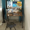 GreenForest No Assembly Folding Desk, 2-Tier Compact Computer Desk with