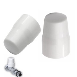 Radiator Valve Caps - 2 Pack Universal Push Fit White Plastic Replacement Caps for Radiators - Effortlessly Tidy & Protect Valves, Heavy Duty, No Tools Needed