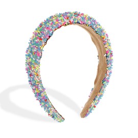 VOCOSTE Sprinkle Headbands for Women, Wide Padded Head Bands for Women's Hair Non-slip, Cute Headbands for Girls, Candy Headband Donut Hairbands Hair Accessories, Blue