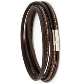 Simaru Leather Wrap Bracelet with Stainless Steel Clasp Including Magnet for Men and Women Premium Quality Made in Germany Sizes S to XL, Leather