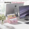 Marbrasse Mail Organizer for Desk, 3-Slot Mesh Metal Mail Holder