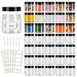36 Pack Plastic Jars with Lids, 2 oz Plastic Containers with Lids, 2oz Jars with Lids, Clear Plastic Jars with Lids for Cream, Lotion, Scrubs, Cosmetics