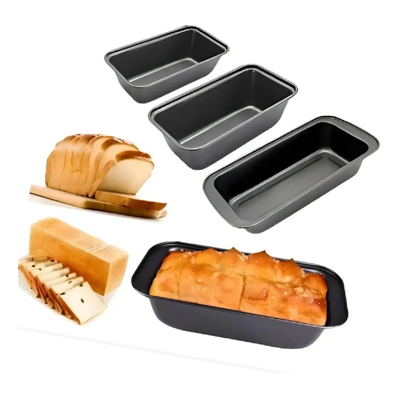 Set 3 Pzs Molde Para Panque Pan De Caja Antiadherente