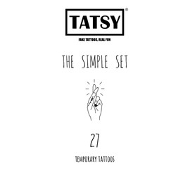 Tatty Temporary Tattoo Set, Simple Motifs for Men and Women, Original Unique Design, Modern, Hipster, Minimalistic, Script, Anchor, Heart, Hands, Waterproof Tattoos