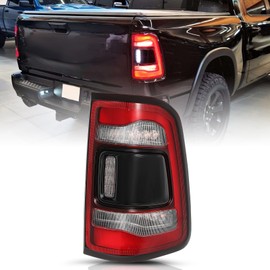 TUSDAR Factory LED Tail Light Assembly Without Blind Spot Fit for Dodge Ram 1500 2019-2024, Rear Brake Light Black LED Tail Lamps Replace Right Side