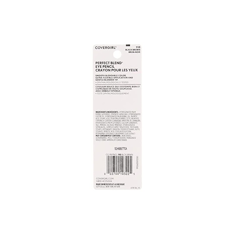 CoverGirl Perfect Blend Eye Pencil, Black Brown [110] 0.03 oz